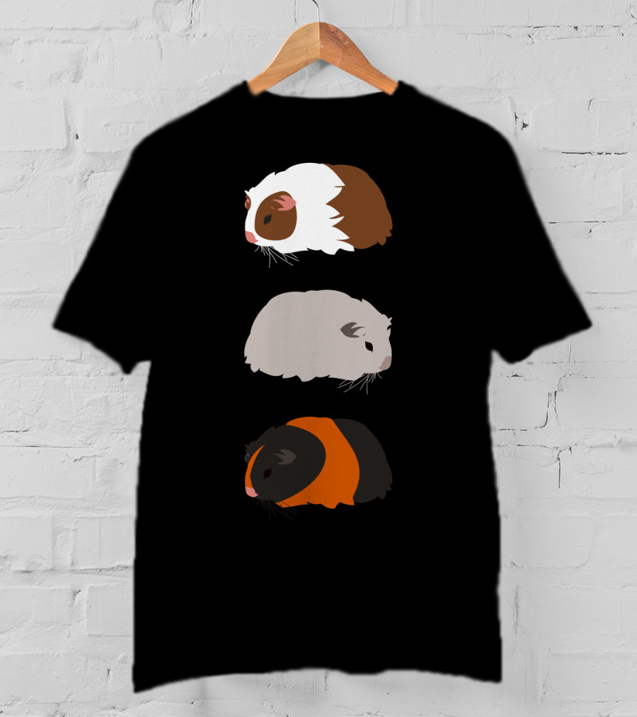 Guinea Pigs Trio Brown White Gray Colorful T-Shirt