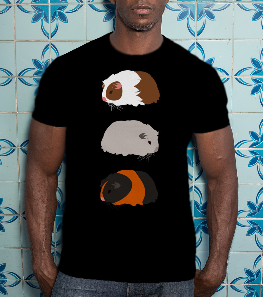 Guinea Pigs Trio Brown White Gray Colorful T-Shirt