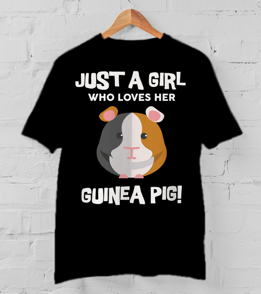 Passionate Girl Proudly Cherishes Her Adorable Guinea Pig T-Shirt