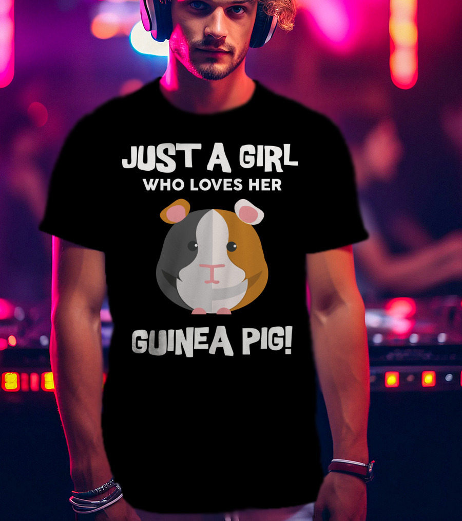 Passionate Girl Proudly Cherishes Her Adorable Guinea Pig T-Shirt