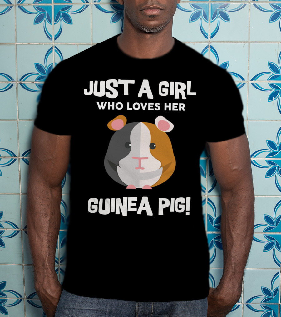 Passionate Girl Proudly Cherishes Her Adorable Guinea Pig T-Shirt
