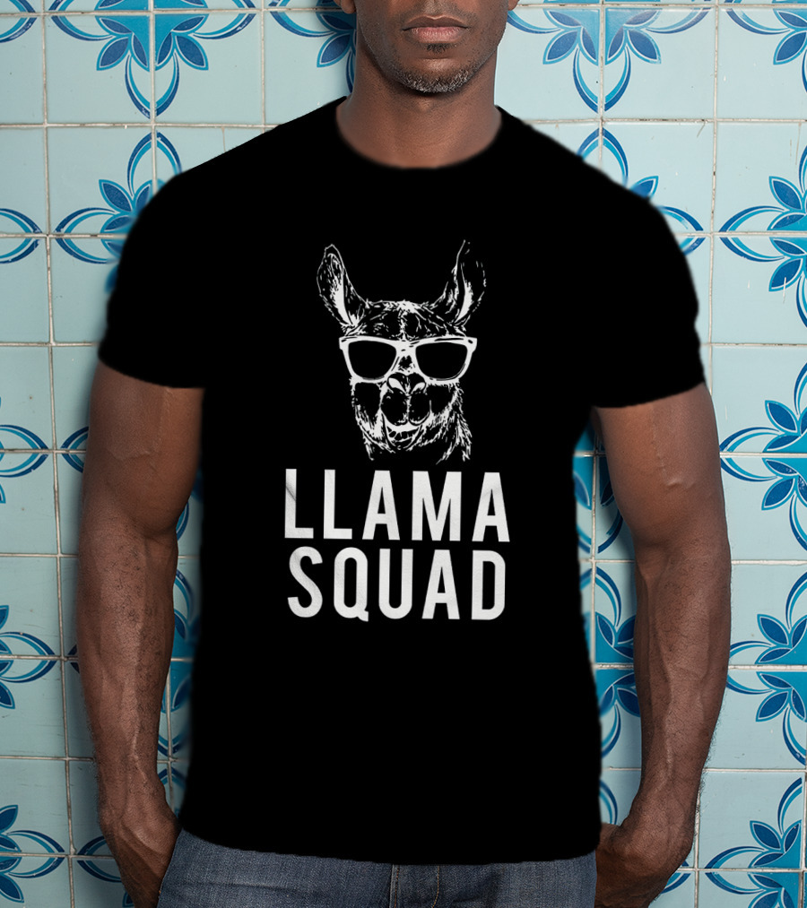 Llama Squad Sunglasses Cool Llama Club T-Shirt