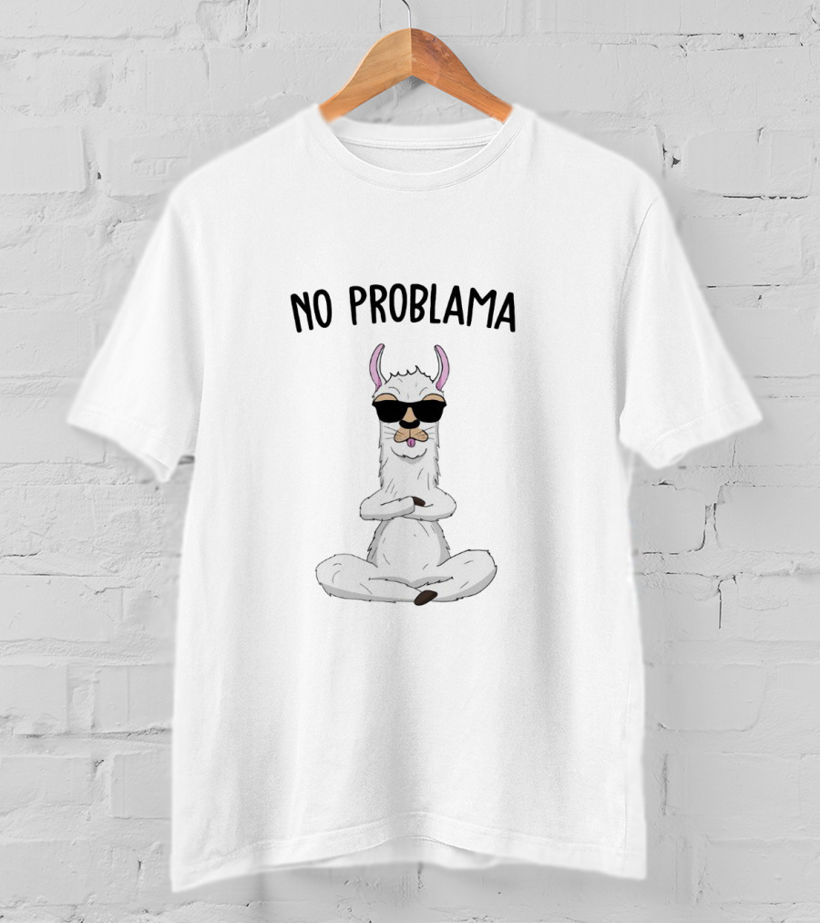 No Problama Sunglasses Wearing Chill Llama T-Shirt
