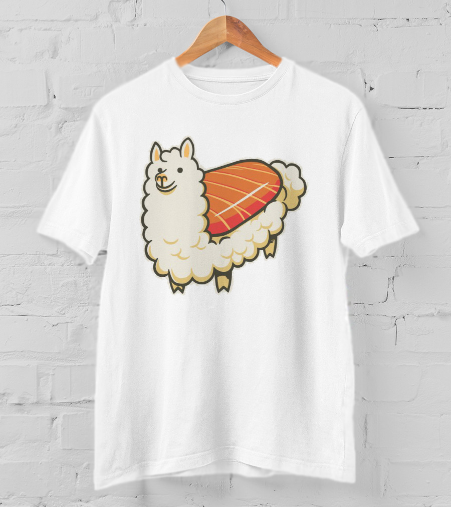 Alpaca Sushi Nigiri Fusion Design Playful T-Shirt