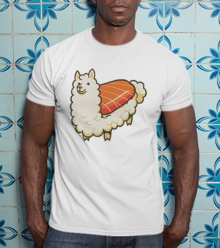 Alpaca Sushi Nigiri Fusion Design Playful T-Shirt