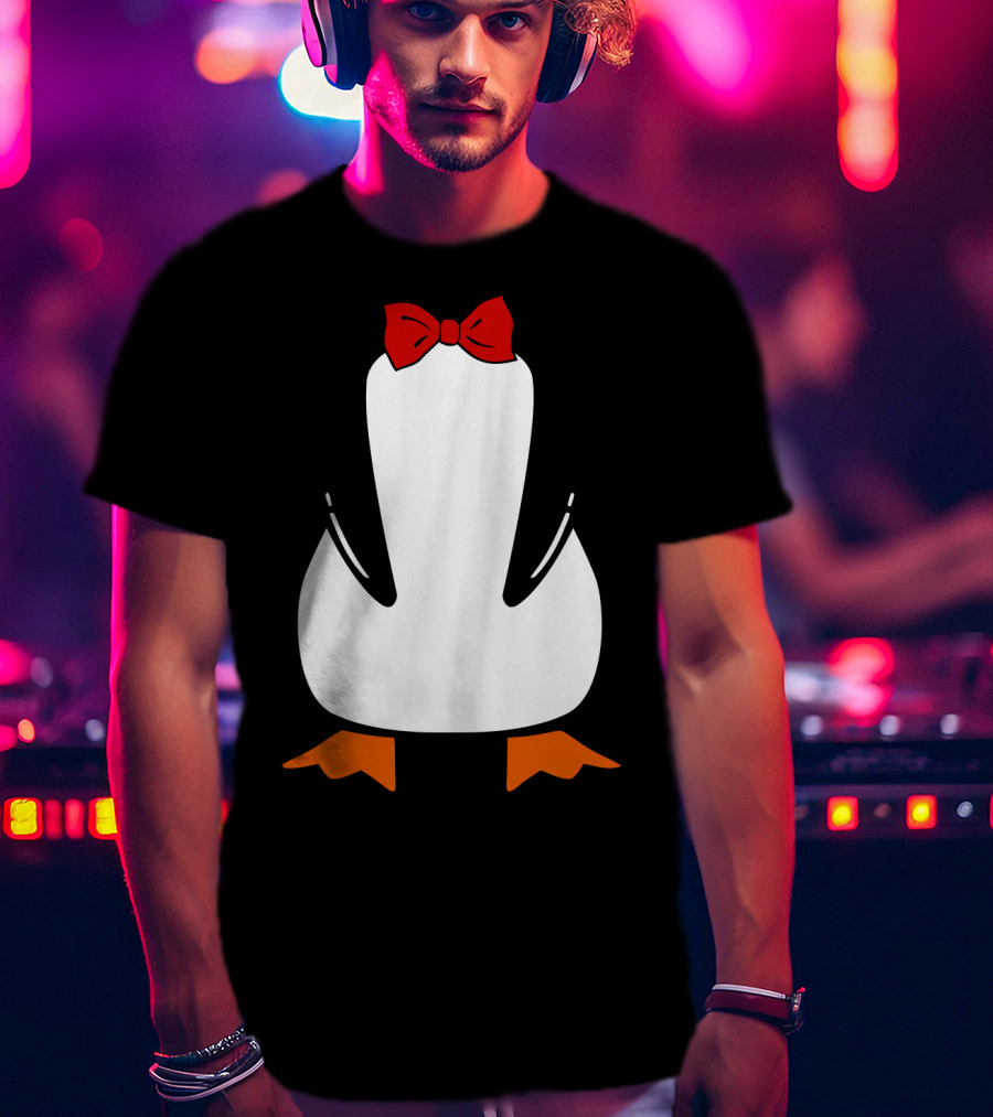 Penguin Penguin With Red Bow Tie And Orange Feet T-Shirt
