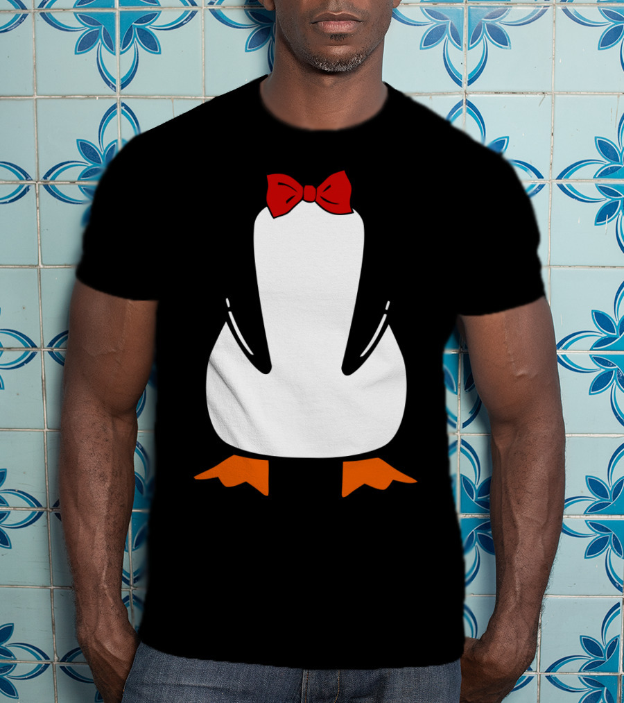 Penguin Penguin With Red Bow Tie And Orange Feet T-Shirt