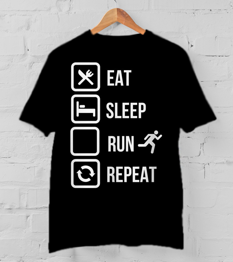Eat Sleep Run Repeat With Iconic Activity Sequence T-Shirt