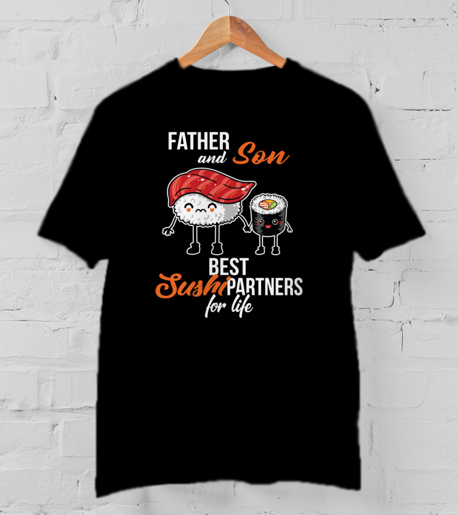 Father And Son Best Sushi Partners For Life Cute Sushi Characters T-Shirt