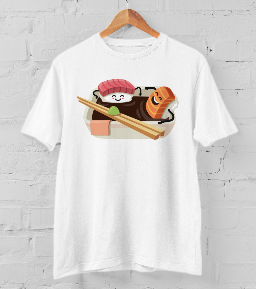 Sushi Shower Relaxing Nigiri And Salmon In Soy Sauce Bathtub T-Shirt
