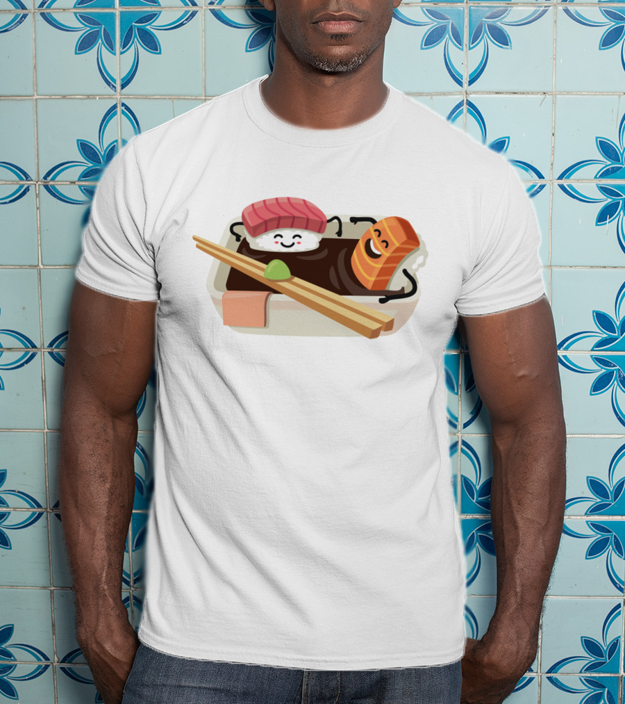 Sushi Shower Relaxing Nigiri And Salmon In Soy Sauce Bathtub T-Shirt