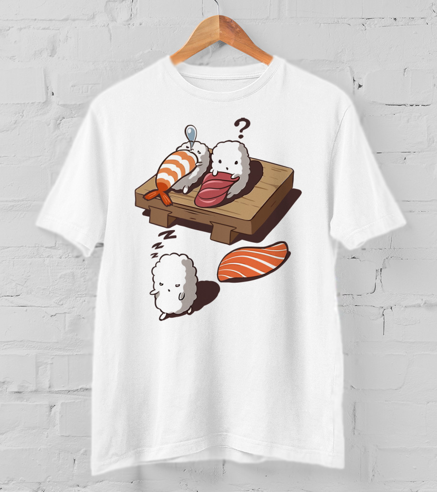 Sushi Sleepiness With Adorable Rice Characters And Nigiri Puzzle T-Shirt