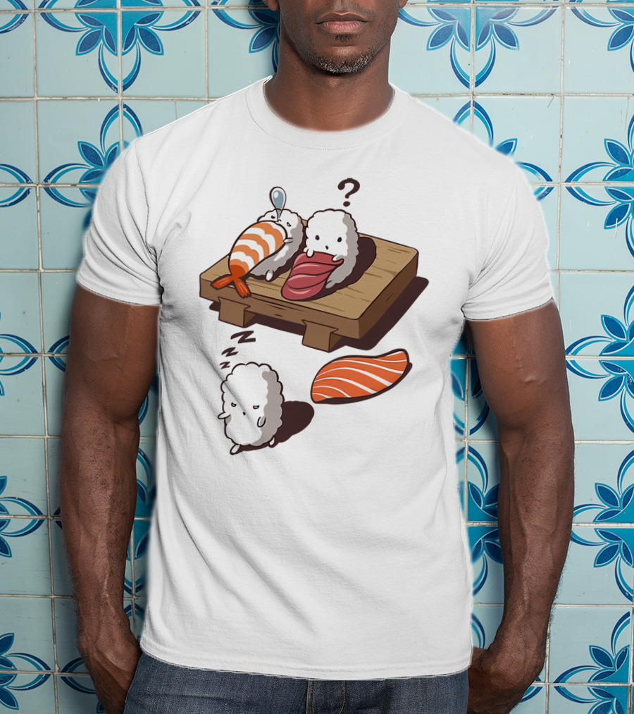 Sushi Sleepiness With Adorable Rice Characters And Nigiri Puzzle T-Shirt