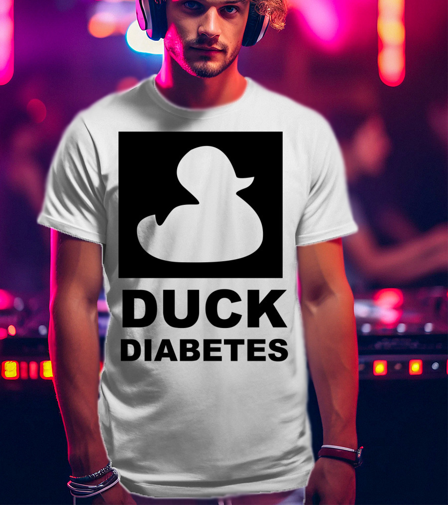 Duck Diabetes Rubber Duck Logo White T-Shirt