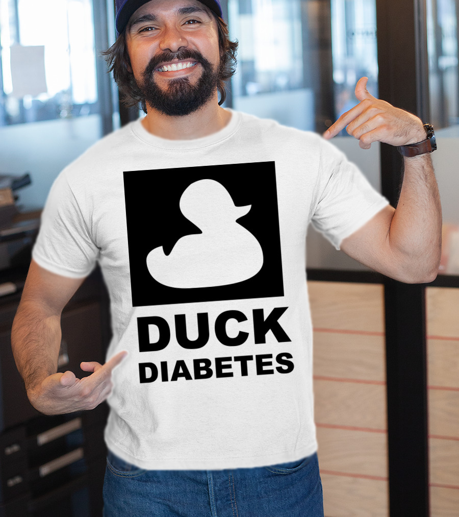 Duck Diabetes Rubber Duck Logo White T-Shirt