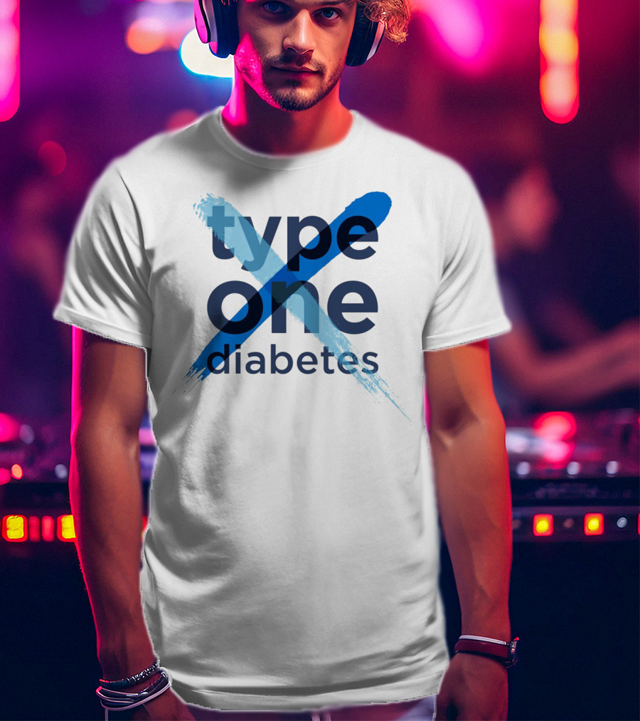 Type One Diabetes Blue Brushstroke T-Shirt