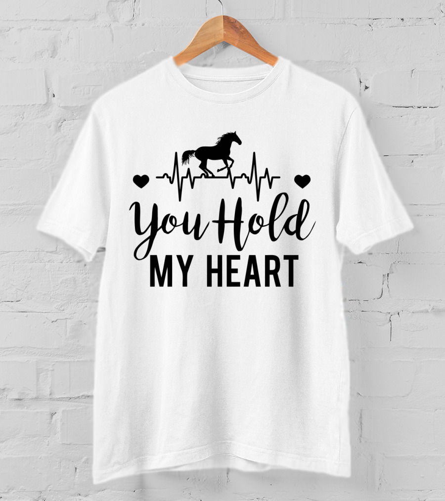 You Hold My Heart Horse EKG Hearts T-Shirt