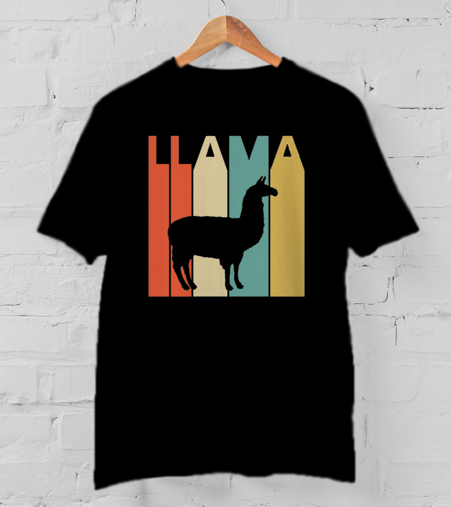LLAMA Silhouette Retro Colors T-Shirt