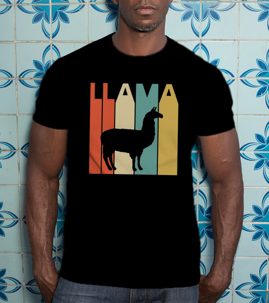 LLAMA Silhouette Retro Colors T-Shirt