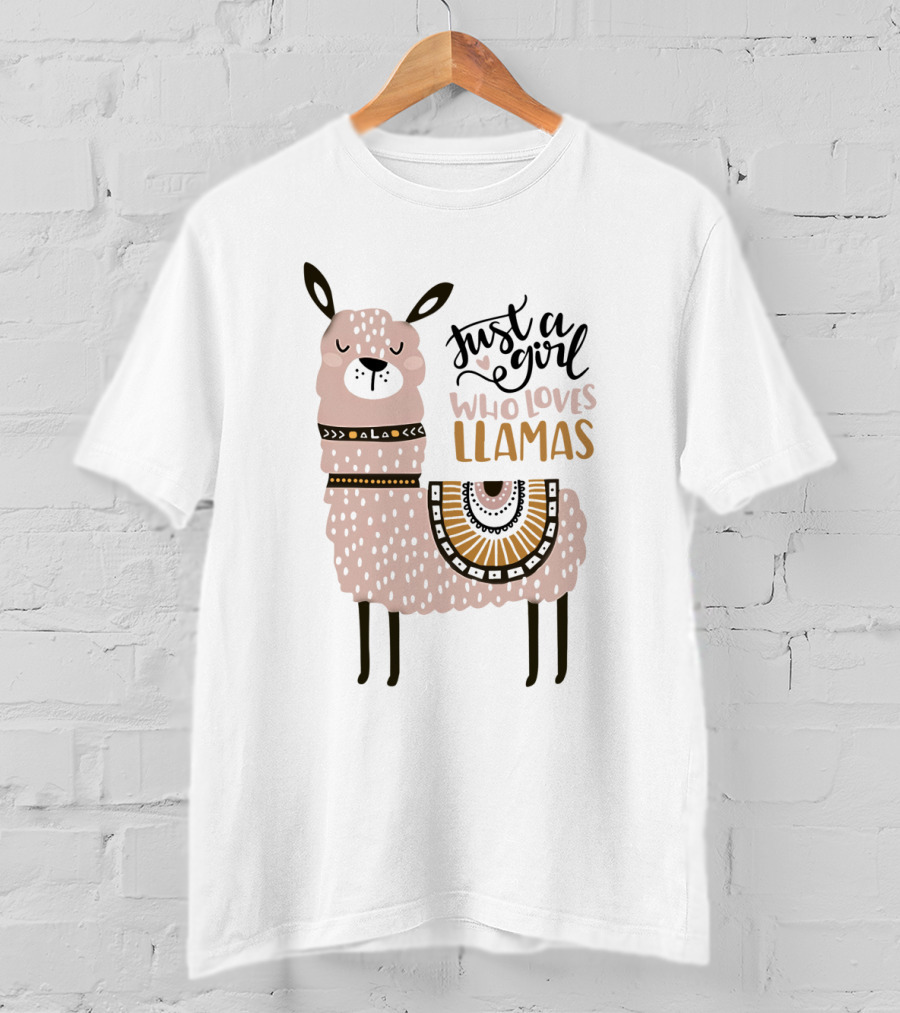 Just A Girl Who Loves Llamas Llama Coffee Perfect For Llama Lovers T-Shirt