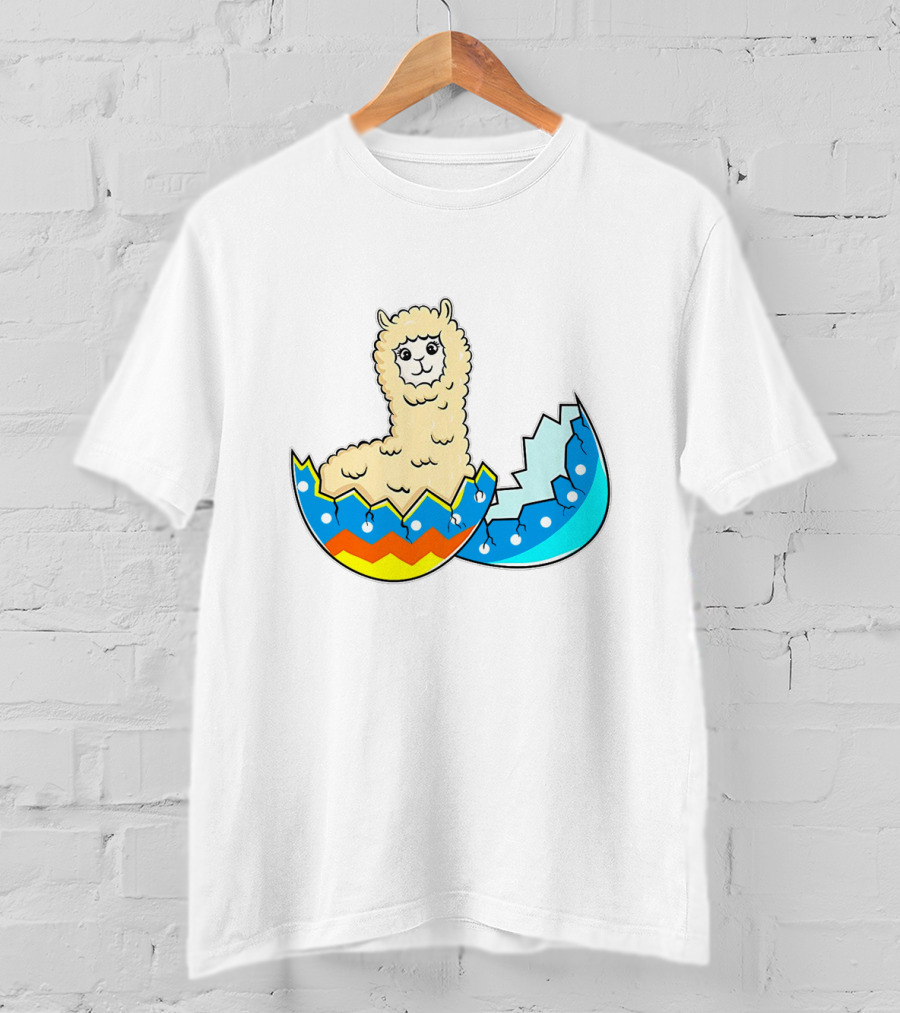 Llama Hatching From Easter Egg T-Shirt