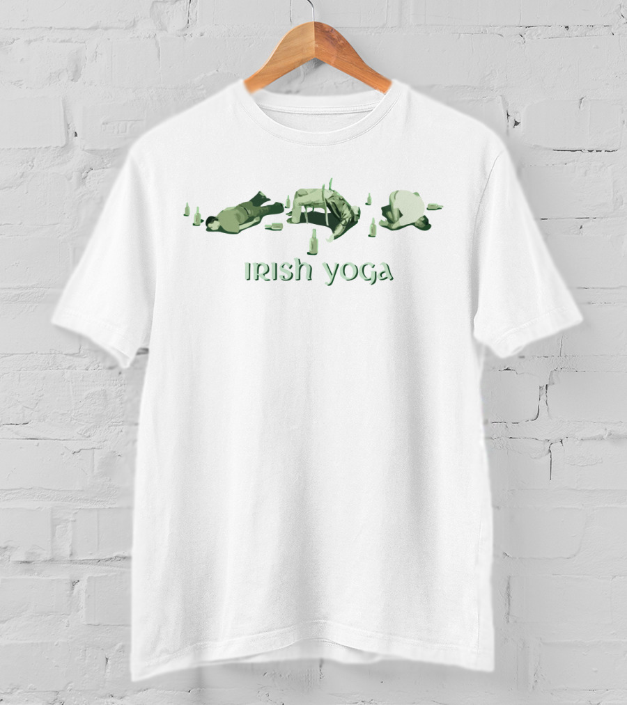 St. Patrick's Day Irish Yoga Humor With Green Bottles T-Shirt