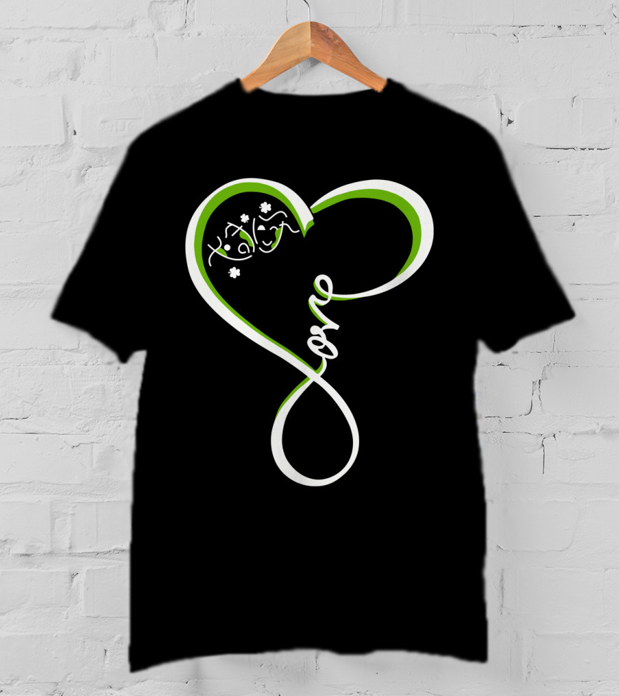 Irish Shamrock Heart Love T-Shirt