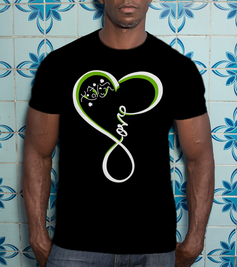 Irish Shamrock Heart Love T-Shirt