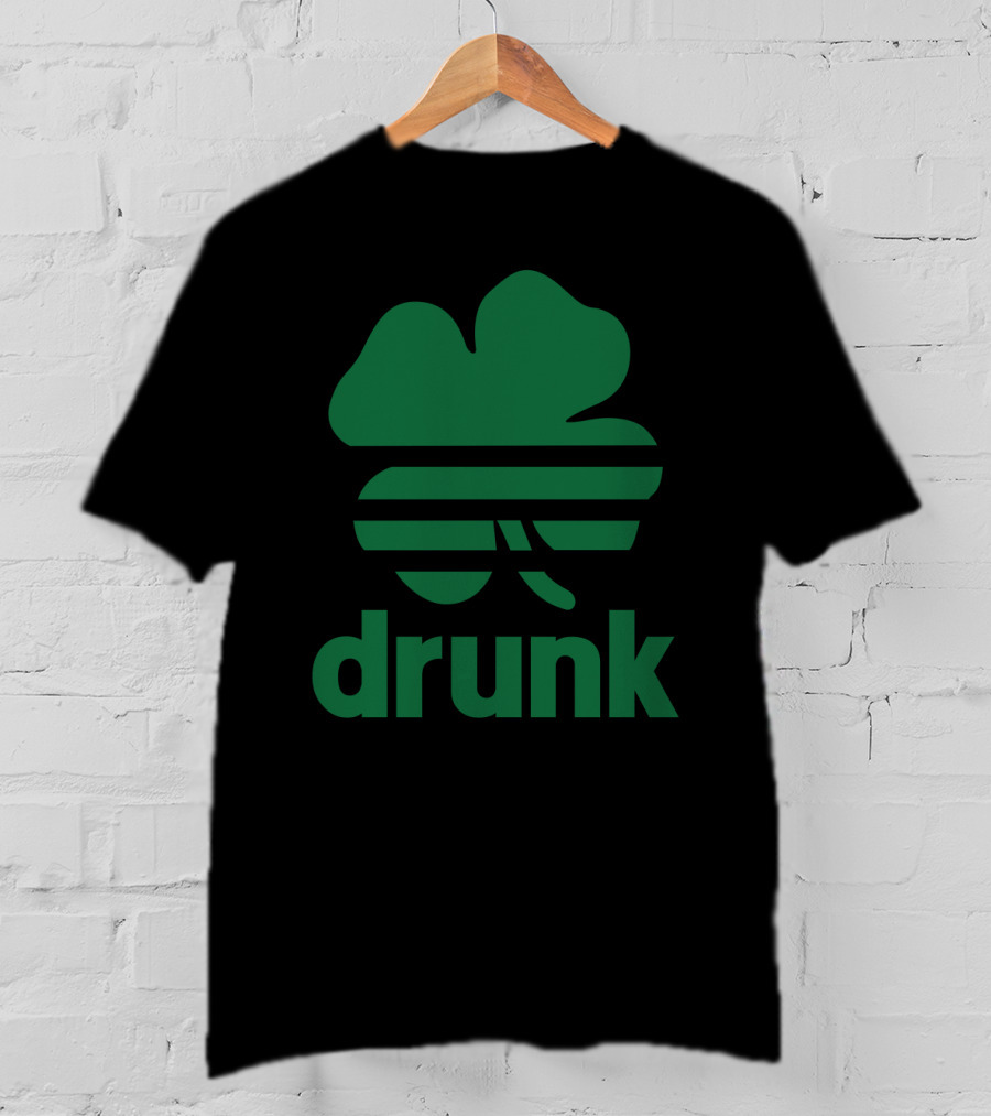St Patricks Day Drunk Clover Stripe T-Shirt
