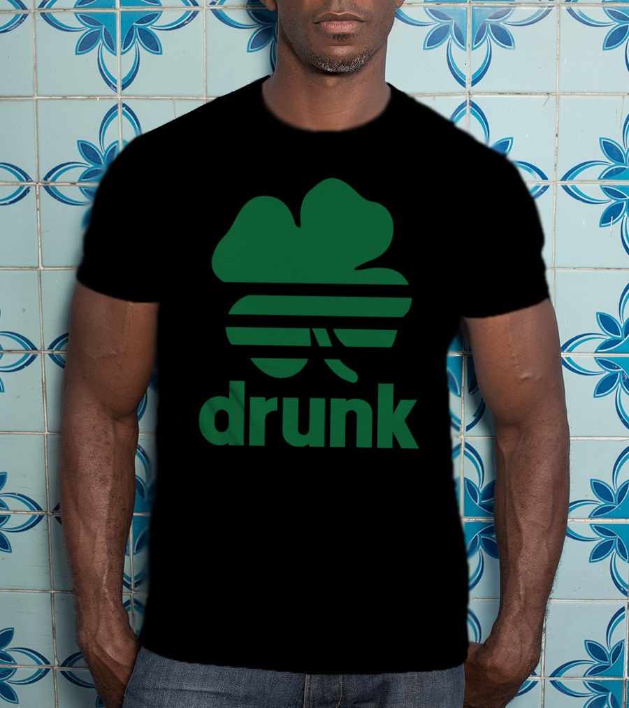 St Patricks Day Drunk Clover Stripe T-Shirt