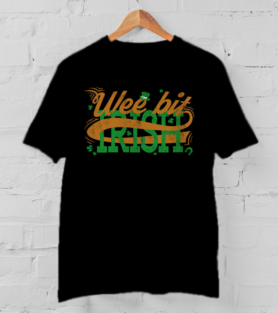 Wee Bit Irish St. Patrick's Shamrock Hat Lucky Symbols T-Shirt