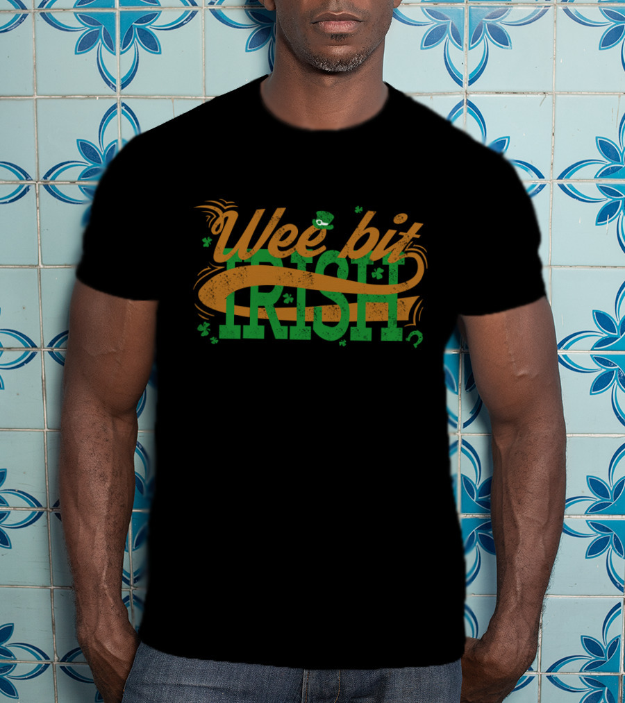 Wee Bit Irish St. Patrick's Shamrock Hat Lucky Symbols T-Shirt