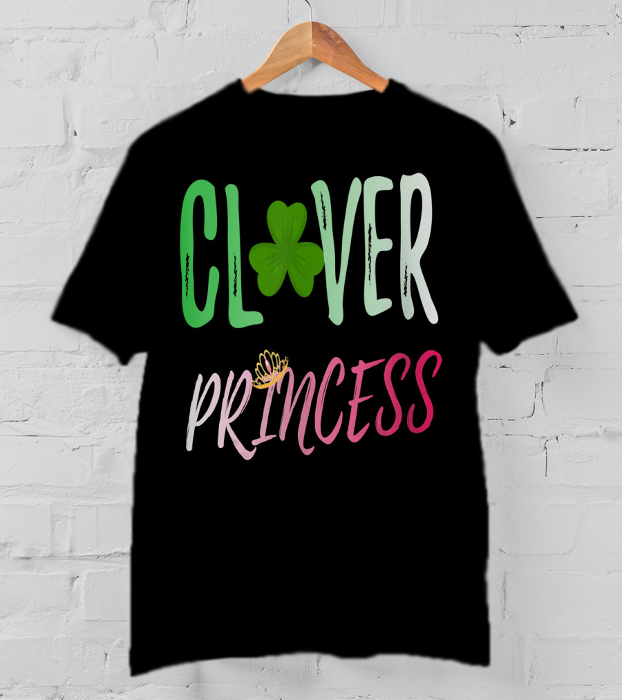 Clover Princess With Shamrock Tiara For Irish T-Shirt