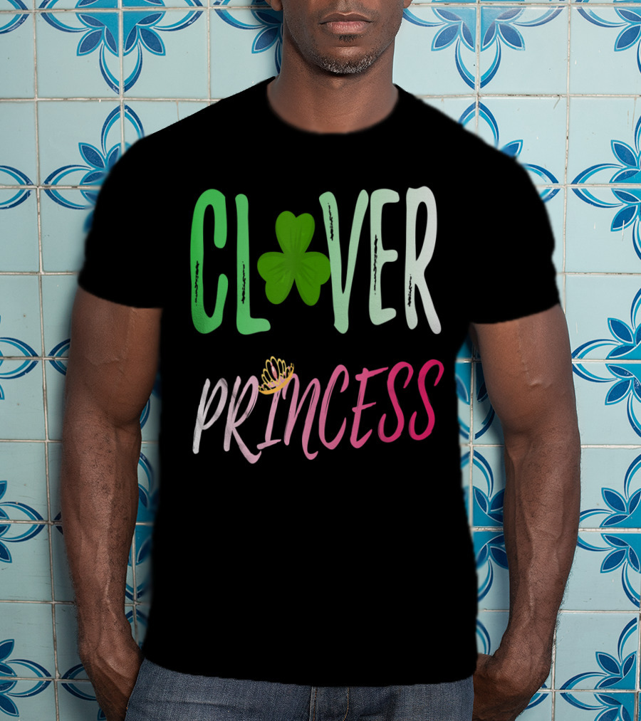 Clover Princess With Shamrock Tiara For Irish T-Shirt