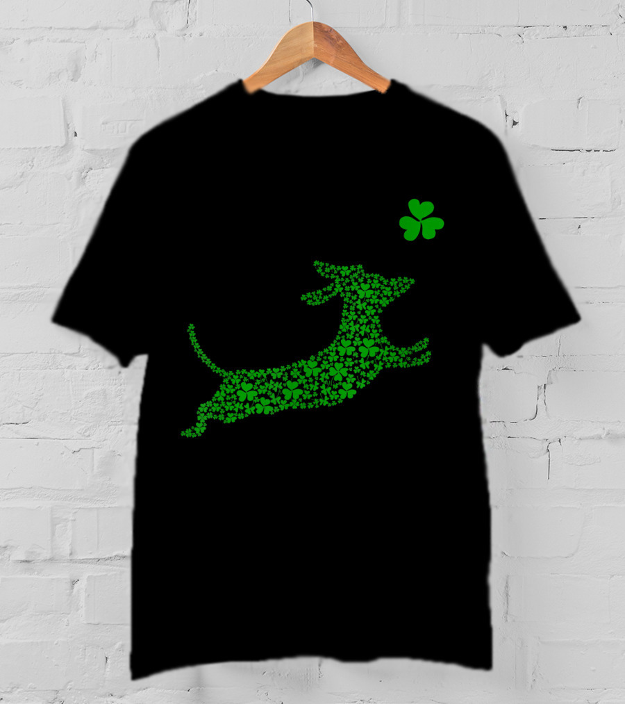 Cute Dachshund Dog Made Of Shamrocks For St. Patrick's Day T-Shirt