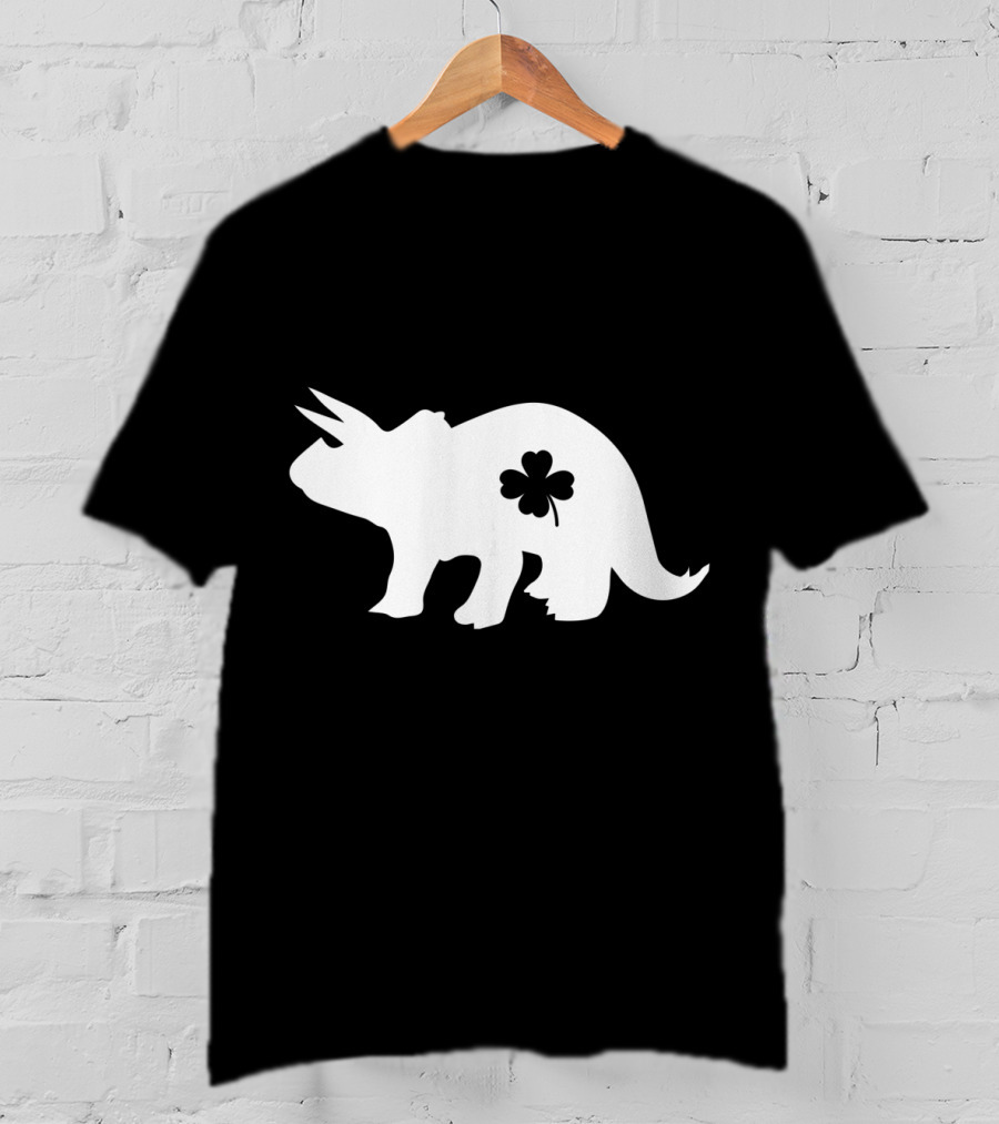 Dino Dinosaur Shamrock Clover St. Patrick's Day T-Shirt