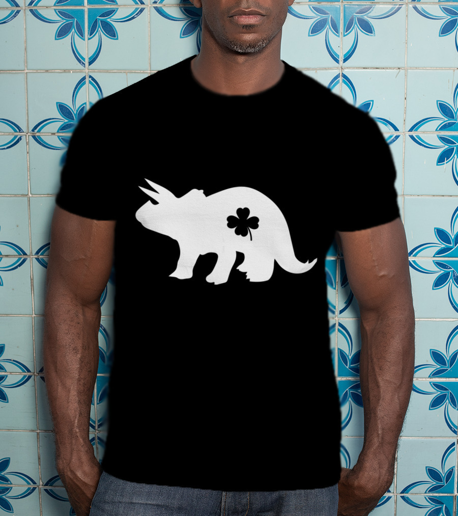 Dino Dinosaur Shamrock Clover St. Patrick's Day T-Shirt