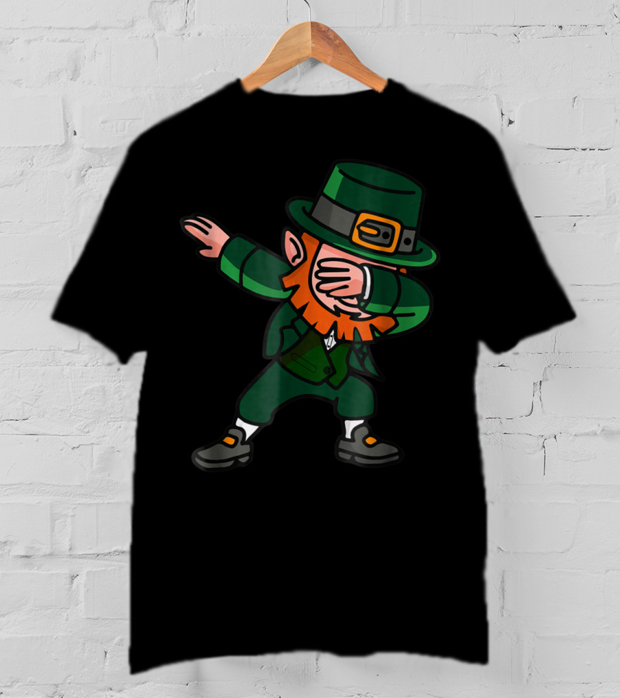Dabbing Leprechaun Irish Dance Move Green Hat T-Shirt