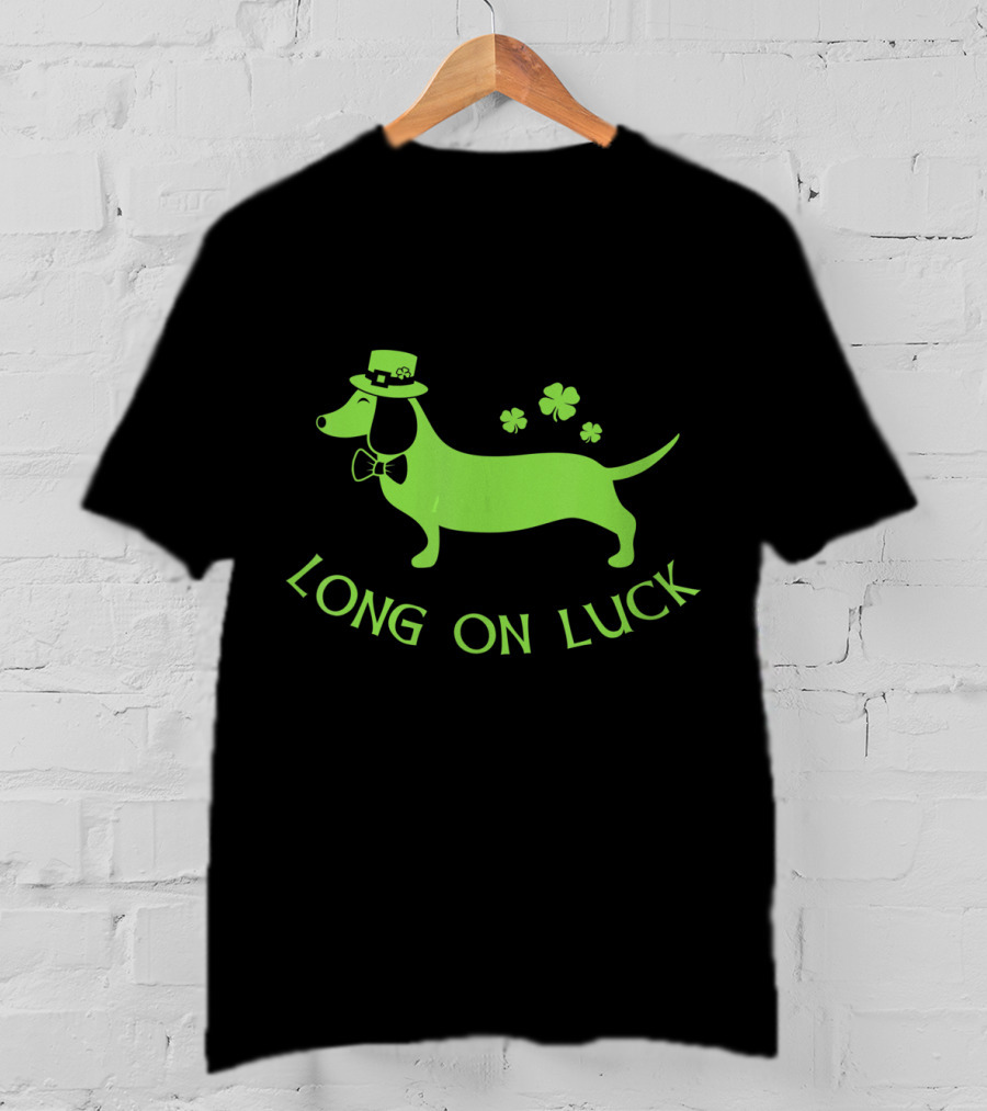 Dachshund Long On Luck Funny St. Patrick's Day Irish T-Shirt