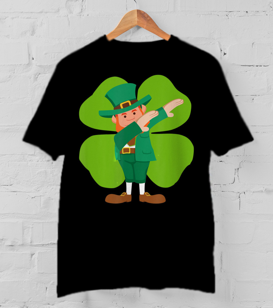Dabbing Leprechaun Lucky Clover Dance T-Shirt