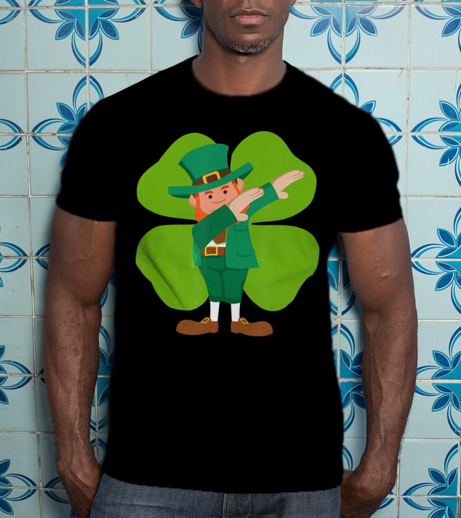 Dabbing Leprechaun Lucky Clover Dance T-Shirt