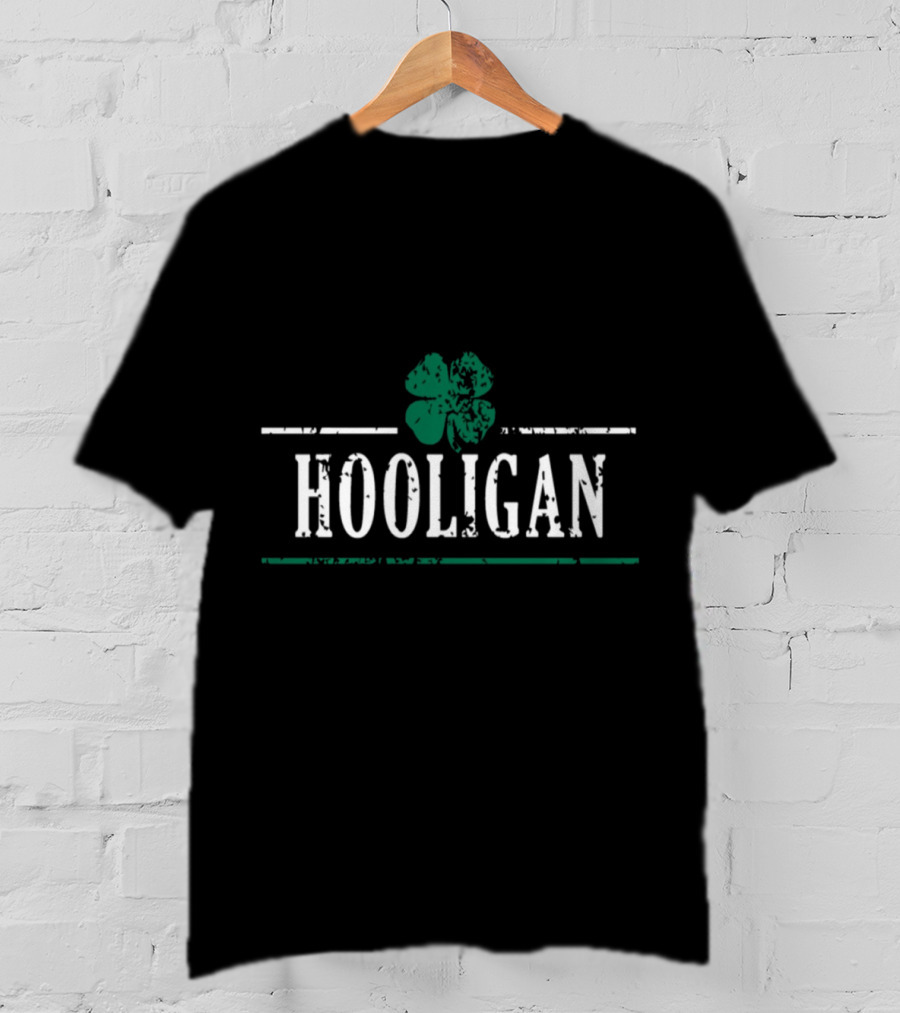 Diva Duds Hooligan St Patrick's Day Shamrock Classic Irish T-Shirt