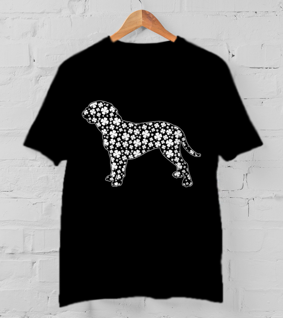 Dogue De Bordeaux Clover Pattern Irish Patrick Day T-Shirt
