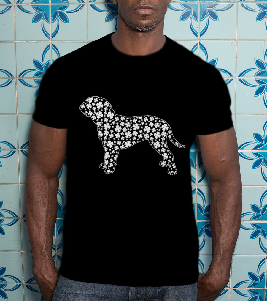 Dogue De Bordeaux Clover Pattern Irish Patrick Day T-Shirt