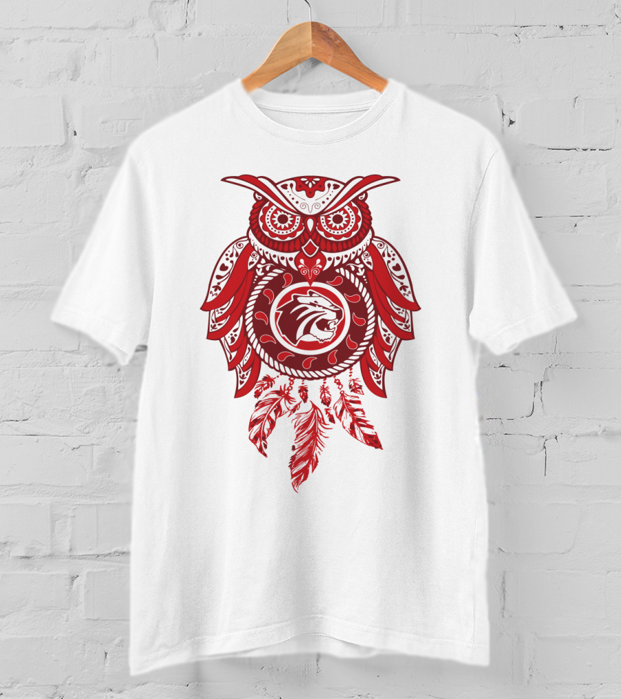 Owl Dreamcatcher Red Lion Feathers T-Shirt