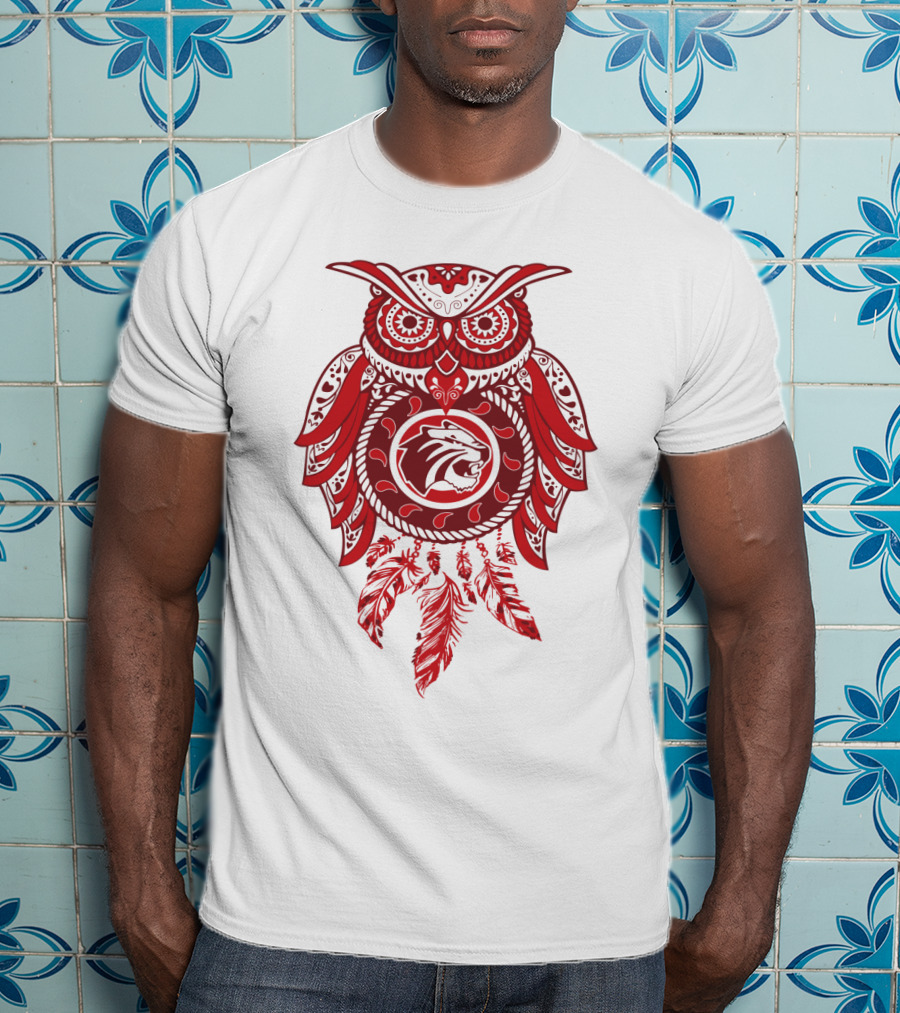 Owl Dreamcatcher Red Lion Feathers T-Shirt