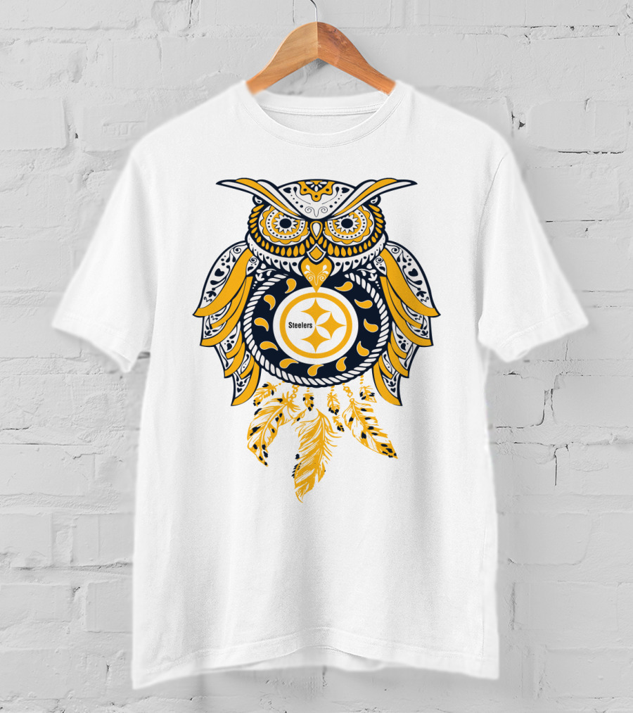 Steelers Owl Dreamcatcher Yellow T-Shirt