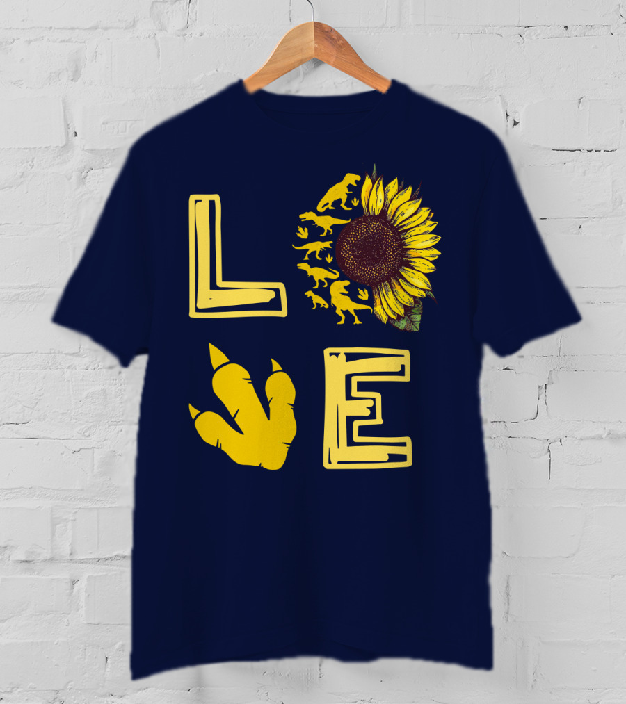 Love Sunflower Dinosaur Claw T-Shirt