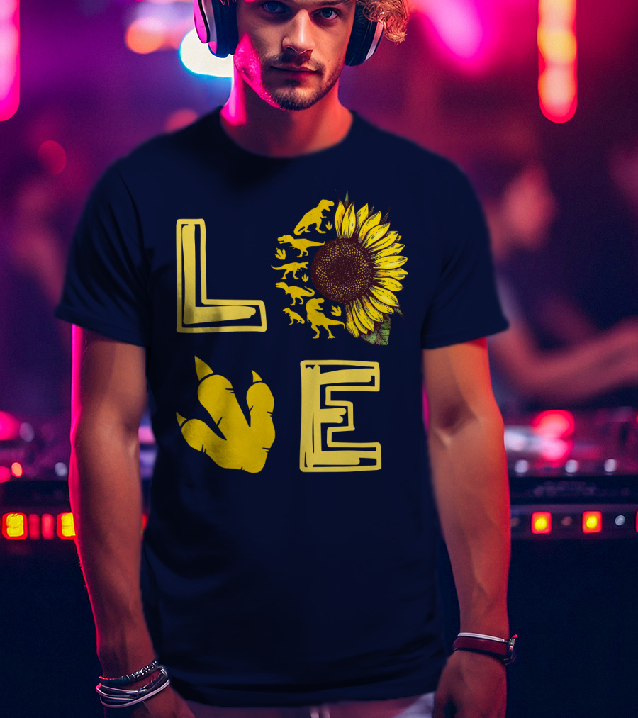 Love Sunflower Dinosaur Claw T-Shirt