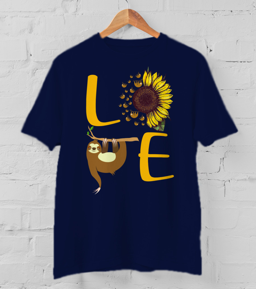 Love Sunflower Sloth Bees T-Shirt